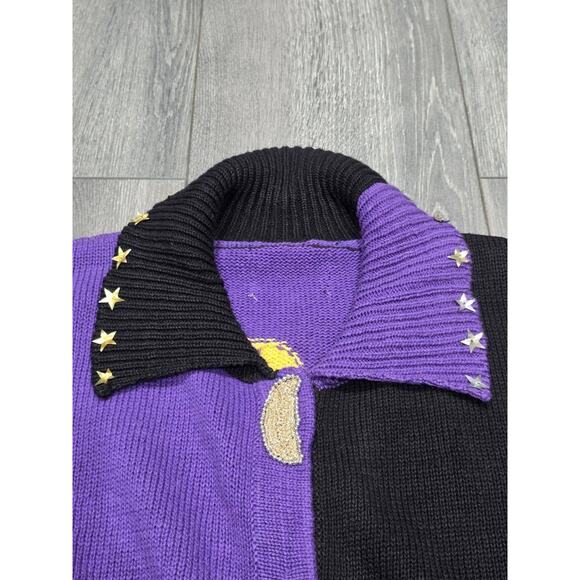 Storybook Knits Owl Button Front Cardigan Buttons Sweater Small Black A004006 - Picture 3 of 9